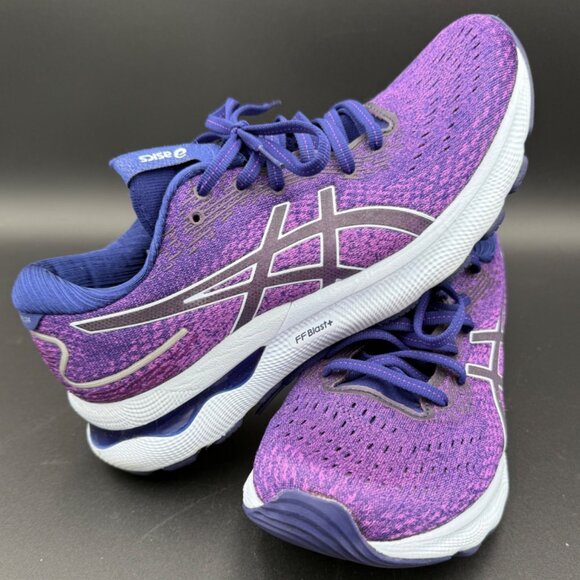 Asics Gel-Nimbus 24 Women’s Running Shoes Purple Blue Lightweight Size 8.5 Mesh - Picture 1 of 7